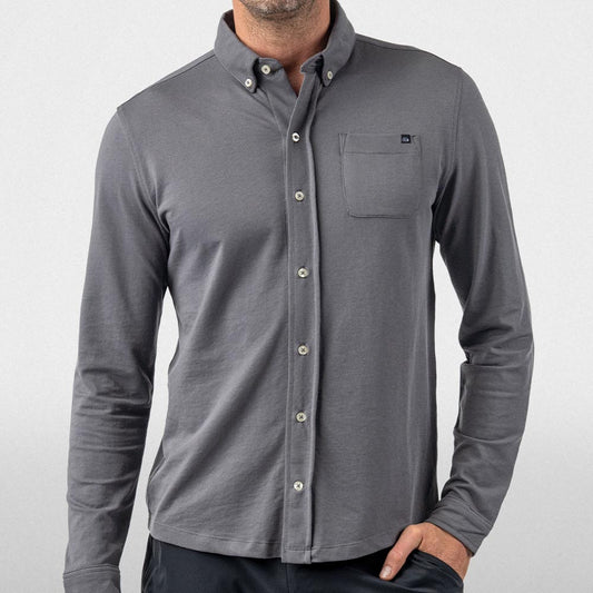 On The Map Pique Button Down