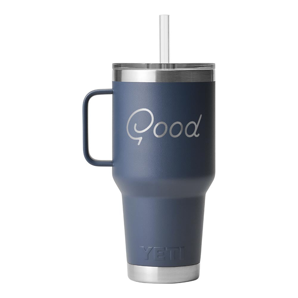 Good Good x Yeti Rambler 35 oz Straw Mug Navy