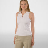 Women's Pure Sleeveless Split Neck Polo