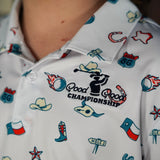 Youth Good Tournament Texas White Polo
