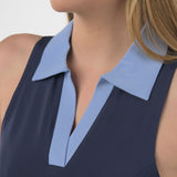 Women's Flyer Sleeveless Split Neck Crop Polo