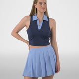 Women's Flyer Sleeveless Split Neck Crop Polo
