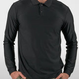 Drive Long Sleeve Textured Polo - Good Good Golf performance golf polo