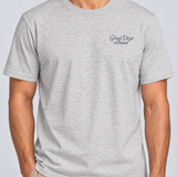 Grey Good Days Ahead T-Shirt front view on model