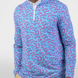 Hibiscus Berry Q-Zip - Good Good Golf performance golf quarter-zip
