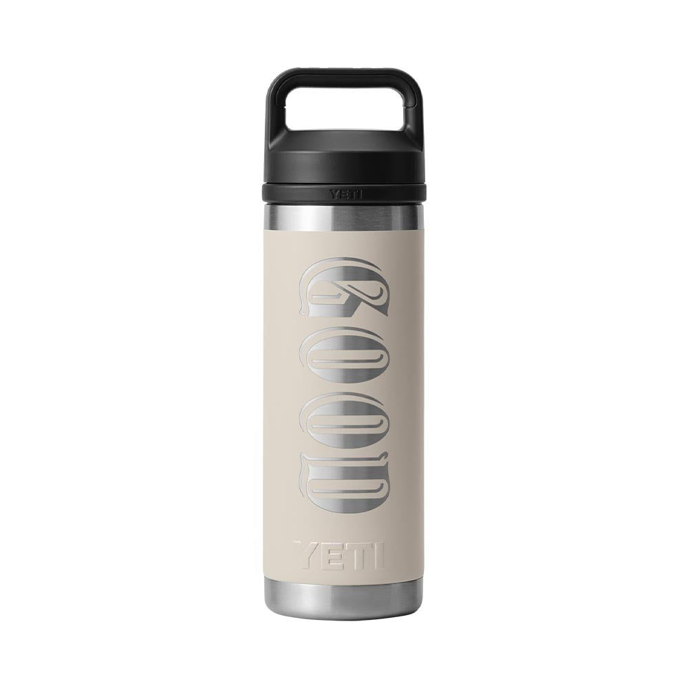 Good Good x Yeti Rambler 18 oz Bottle Chug Legendary Cape Taupe