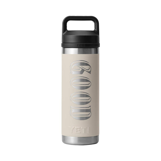 Good Good x Yeti Rambler 18 oz Bottle Chug Legendary Cape Taupe