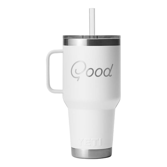 Good Good x Yeti Rambler 35 oz Straw Mug White