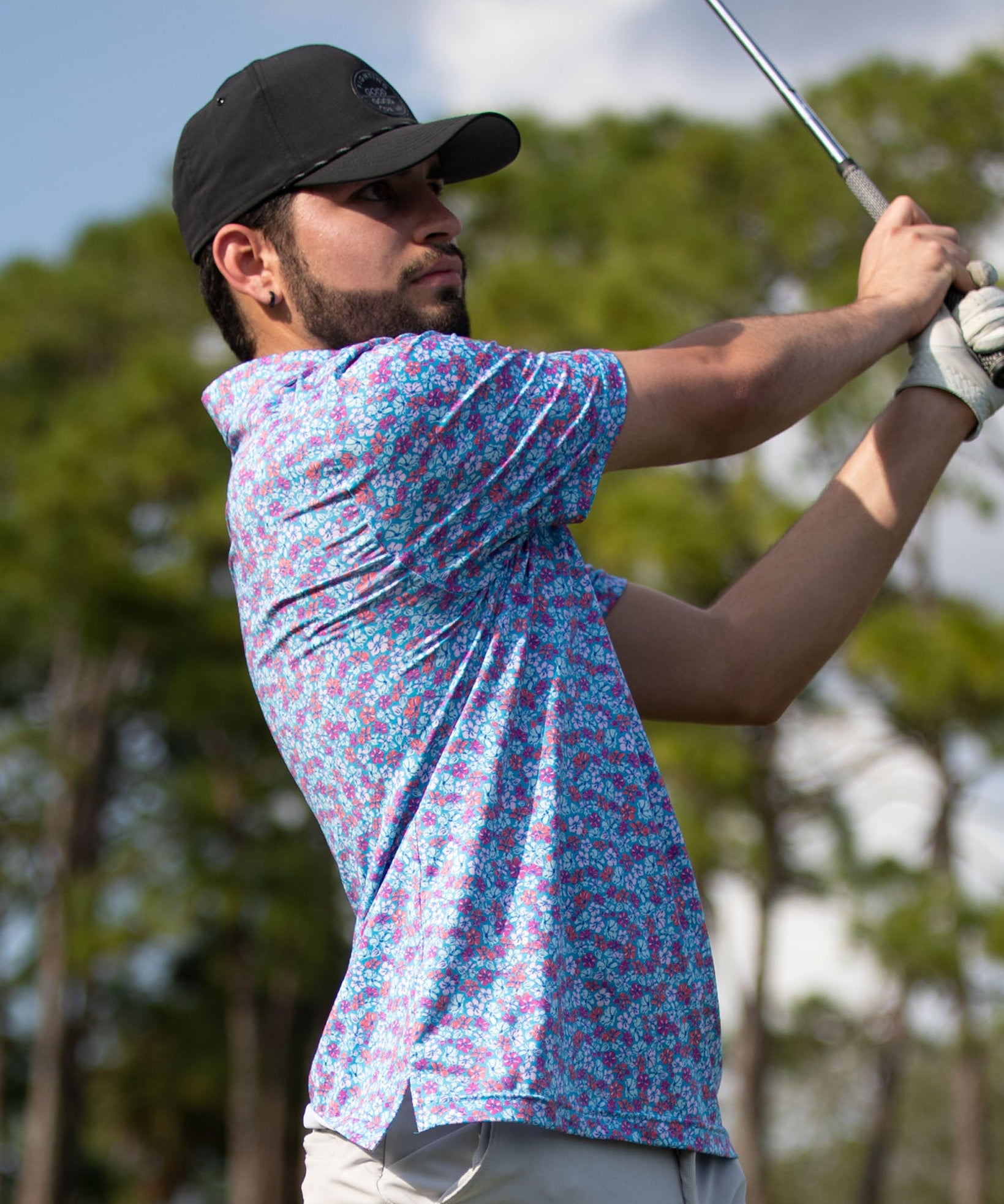 Hibiscus Berry Polo - Exclusive Performance Golf Polo