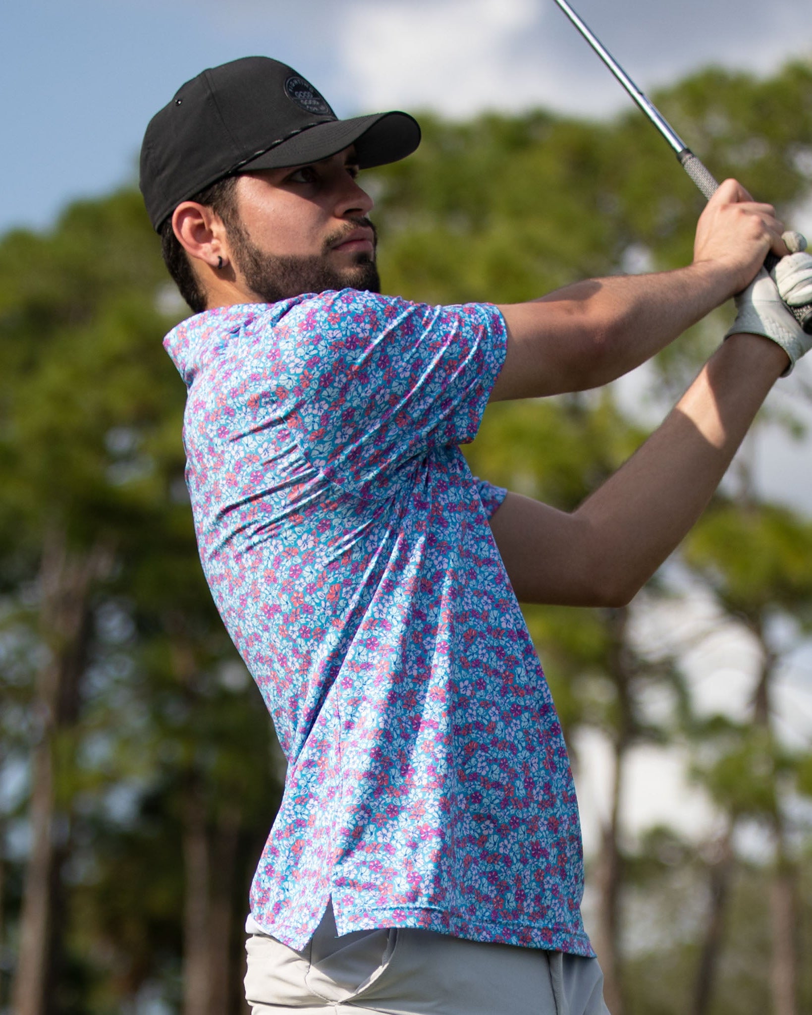 Hibiscus Berry Polo - Exclusive Performance Golf Polo